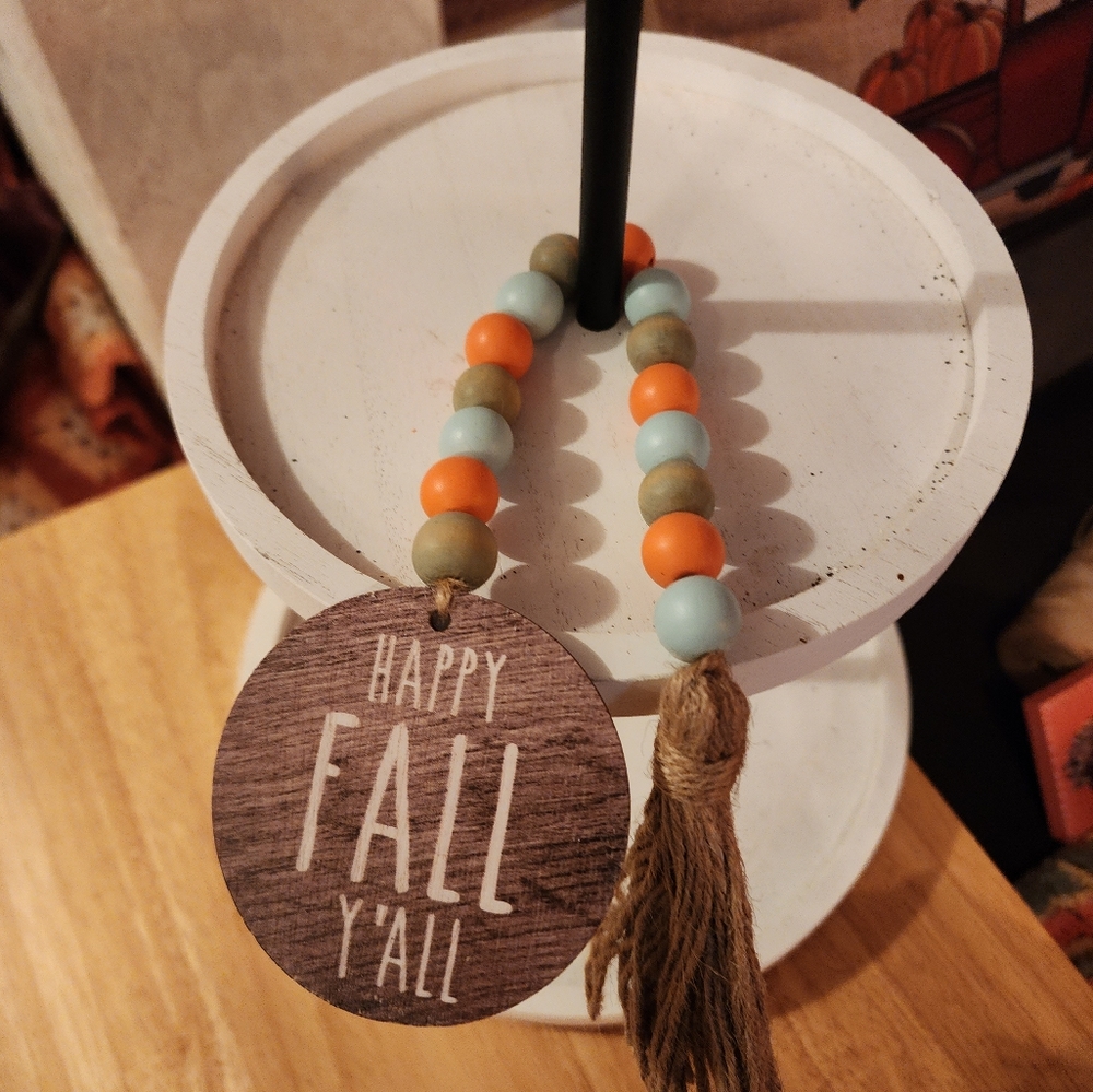 Wood Bead String Rustic Tassel Decor